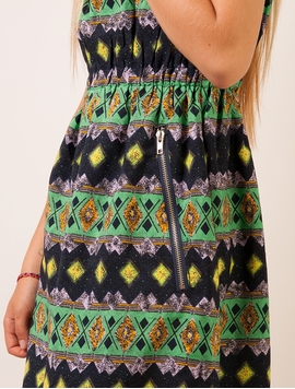 Rochie Cu Motive Geometrice Verde